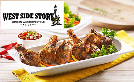 West Side Story Rajouri Garden - Upto 20% off on food bill. Enjoy North Indian, Chinese, Continental, Thai and Mexican cuisines!