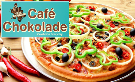 Cafe Chokolade Vastrapur - Upto 25% off on total bill. Enjoy thick shake, pizza, sandwich, burger, ice-cream and more!