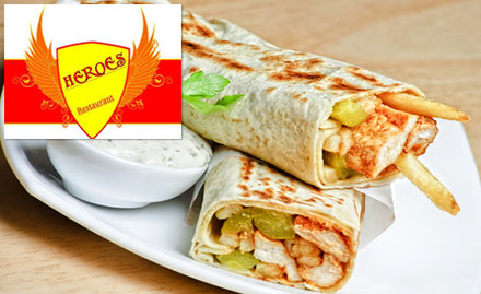 Heroes Restaurant Chembur East - 20% off on food bill. Enjoy Italian and Lebanese cuisines!