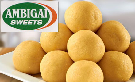 Ambigai Sweets T Nagar - 20% off on sweets. Choose from Mysorepak, laddu, milk peda, pista roll, gulab jamun and more!