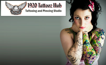 1920 Tattooz Hub Prahlad Nagar - 75% off on all permanent tattoos. Choose from 3D tattoo, portrait tattoo, coloured tattoos and more!