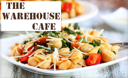 The Warehouse Cafe Gandhi Nagar - 20% off on total bill. Enjoy Indian, Chinese and Italian cuisines!