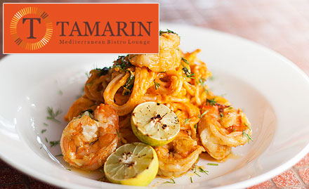 TAMARIN Mediterranean Bistro Lounge Calangute - 20% off on food bill. Enjoy Kashmiri and Mediterranean cuisines!