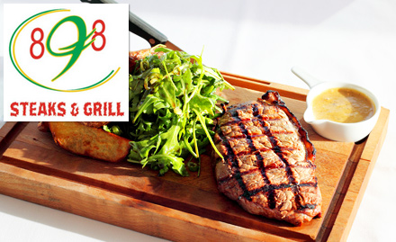 898 Steaks & Grill Koramangala - 20% off on total bill. Enjoy steak, sandwich, burger, pizza and more!