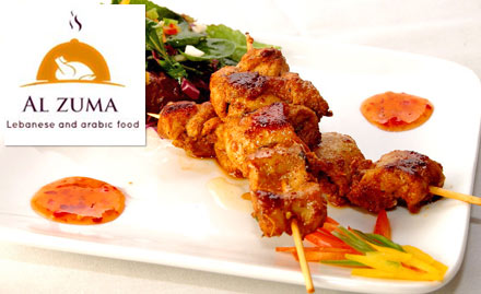 Al Zuma Anoop Nagar - 20% off on a minimum billing of Rs 250. Enjoy Lebanese and Arabian delicacies!