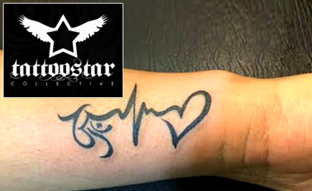 Tattoo Star Collective Khar East - 1st square inch of coloured or black and grey permanent tattoo at just Rs 9. Also get 40% off on subsequent inches!