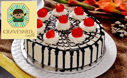 Craveyard Cafe Adyar - 20% off on a minimum order of 1 kg cake. Add sweetness to your celebration!
