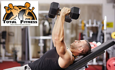Total Fitness Gym Malviya Nagar - 3 gym sessions at just Rs 19. Also get 1 month gym membership absolutely free with quarterly gym membership!