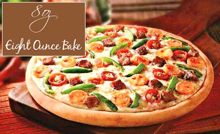 Eight Ounce Bake Sector 54, Gurgaon - 25% off on a minimum billing of Rs 800. Relish cakes, burgers, pizza, pasta, sandwiches and more!
