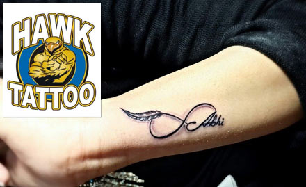 Hawk Tattoo Saket - 25% off on coloured or black and grey permanent tattoo!