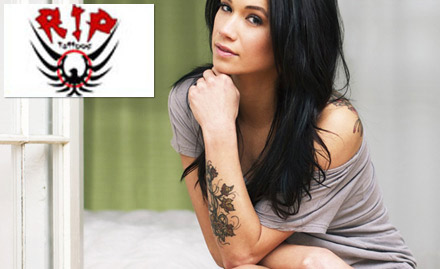 RIP Tattoos Jawahar Nagar - 1st square inch of coloured or black and grey permanent tattoo at just Rs 19. Also get 60% off on subsequent inches!