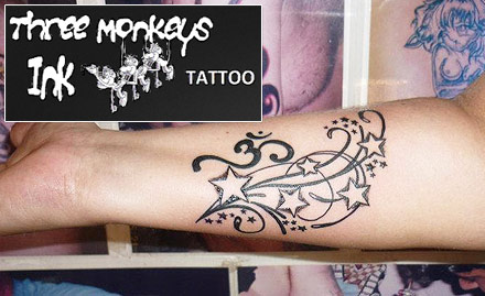 Three Monkeys Ink Tattoo Candolim - 35% off on permanent tattoo. Get the best tattoo experience in Goa!