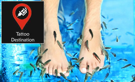 Tattoo Destination Prahlad Nagar - Fish organic pedicure and foot massage starting at Rs 199