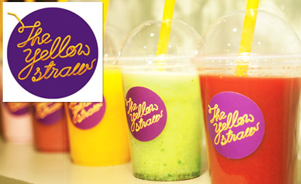 The Yellow Straw Rajarhat - 15% off on a minimum bill of Rs 200. Enjoy juices, shakes, coolers, pastas and sandwiches!