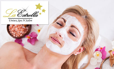 La Estrella Unisex Spa N Salon Saket - Rs 300 off on a minimum billing of Rs 800. Get facial, hair spa, body massage, makeup & more!