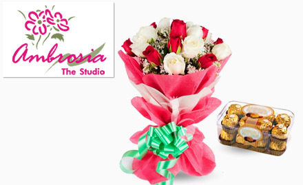 Ambrosia - The Flower Studio Powai - 25% off on gift combos. Choose from a wide range of gifts! 