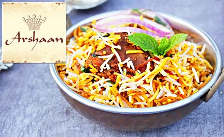 Arshaan Hatibagan - Buy 1 chicken or mutton biryani and get 50% off on 2nd. Also, get 20% off on other items from menu!