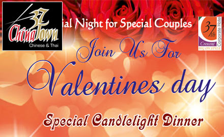 37 China Town Race Course Road, Sampengi Rama Road - Valentine's special candle light dinner for couple at Rs 1274. Valid at 37 China Town!
