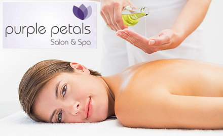 Purple Petals Unisex Salon and Spa Ghatkopar West - Rs 999 for healing oil massage, head massage, steam & shower worth Rs 1720. Located at Ghatkopar west!