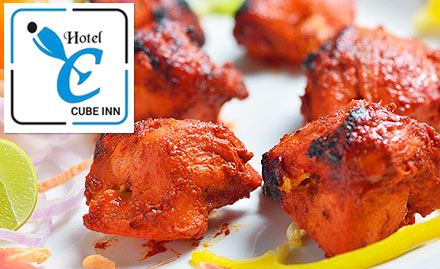 Cube Inn Restaurant Amer Road - 20% off on food and beverages. Enjoy North Indian, Chinese & Continental cuisine!