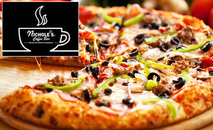 Nichole's Coffee Bar Tukoganj - Enjoy 20% off on pizza, pasta, veg puff, veg croissant, sandwich, coffee, mocktail and more!