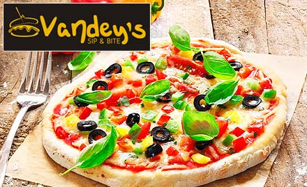 Vandey's Malviya Nagar - 20% off on a minimum billing of Rs 150. Enjoy pizza, pasta, sandwich, burger, mocktail and more!