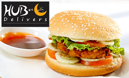 Hub-C Delivers Lajpat Nagar 1 - 20% off on spring roll, soup, burger, cold coffee, kitkat shake & more!