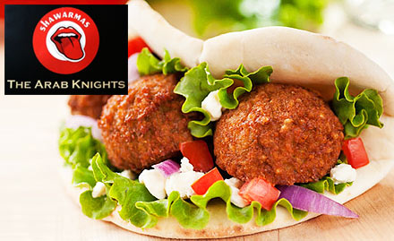 The Arab Knights Kalkaji - 20% off on a minimum bill of Rs 300. Enjoy shawarma, falafel & more!