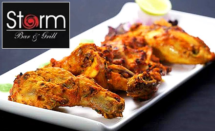 Storm Bar & Grill East Of Kailash - 20% off on food bill. Relish Continental, Italian, North Indian and Mexican cuisine!