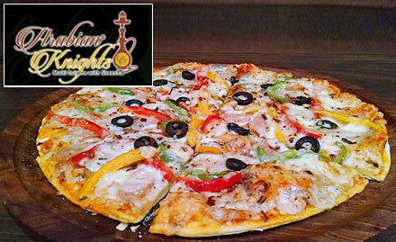 Arabian Knights Rajarhat - Enjoy 15% off on pizza, pasta, sizzler, sandwich, shawarma, mocktail, hookah and more!