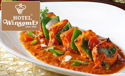 Hotel Winsome Narolgam - 20% off on food and beverages. Enjoy pure vegetarian North Indian and Chinese delicacies!