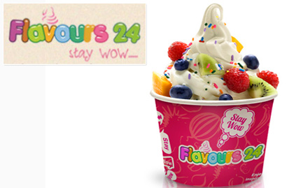 Flavours 24 Crossing Republik, Ghaziabad - Buy 1 get 1 free offer on frozen yogurts & ice-creams. Valid across 13 outlets!