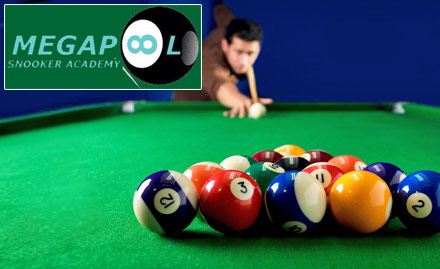 Megapool Snooker Academy Dwarka - 30% off on pool & snooker games. Located at Dwarka!
