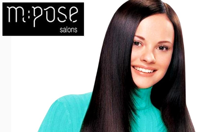 M:Pose Salons Kandivali West - Rs 2880 for hair rebonding, smoothening, straightening or keratin treatment worth Rs 8000