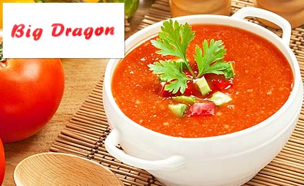 Big Dragon Jasola - 15% off on starters, dimsums, soups, noodles & more. Valid across 3 outlets in Delhi!