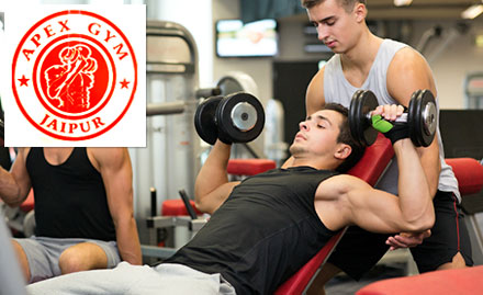 Apex Gym Mansarovar - Get 3 gym sessions at just Rs 9. Also, get 20% off on further enrollment!