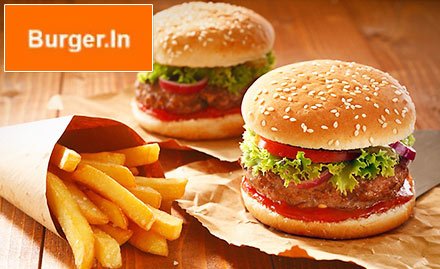 Burger.in Adchini - 20% off on a minimum billing of Rs 300. Get burgers, sandwiches, French fries and more!