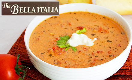 Bella Italia SC Road, Pink City - 20% off on a minimum billing of Rs 800. Get soups, sandwiches, pasta, coffee and more!