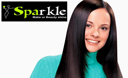 Sparkle Salon and Academy Kudasan - 50% off on salon services. Also, get hair rebonding or straightening at just Rs 2499!