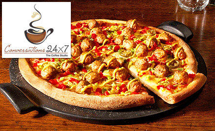 Conversations 24X7 Sector 53 - 20% off! Enjoy pizza, pasta, salad, sandwich, chicken wings, fried rice, and more!