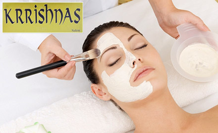 Krrishnas Salon Rajouri Garden - Rs 699 for bleach, facial, waxing, arms scrub, threading & more. Get glowing skin!