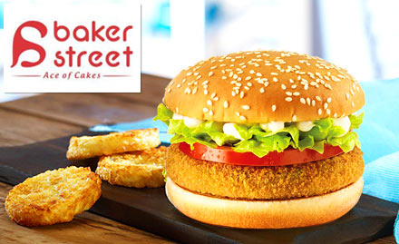 Baker Street RS Puram - Enjoy buy 2 get 1 offer on pizza and burgers. Also get 25% off on cakes!