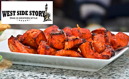 West Side Story Rajouri Garden - Rs 1099 for 4 course dinner for two. Get soup, starter, main course & more!