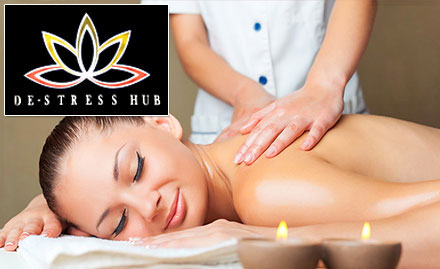 De Stress Hub Ejipura - Rs 500 off on a minimum billing of Rs 1000. Get Aromatherapy, Swedish Massage, Thai Massage and more!
