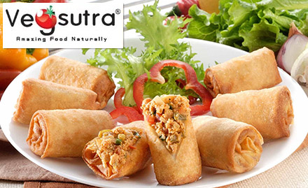 Veg Sutra Kurla West - 20% off on a minimum billing of Rs 500. Enjoy veg seekh kebab, paneer achari tikka, spring rolls & more!