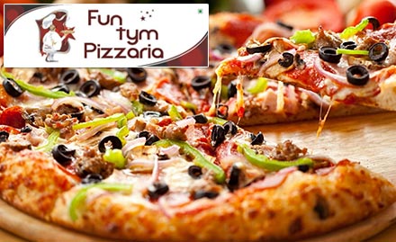 Fun Tym Pizzaria Rani Ka Bagh - 20% off on a minimum billing of Rs 200. Enjoy pizza, burger, milkshake and more!