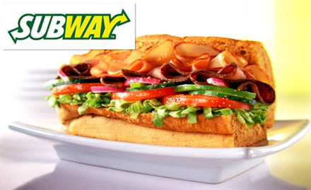 Subway Tajganj - Enjoy buy 2 get 1 free offer on 6-inch sub. Also, enjoy exciting offers on wrap, salad and more!