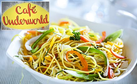 Cafe Underworld Sector 14, Faridabad - 15% off on soups, starters, noodles, mocktails & more. Located at Sector 14, Faridabad!