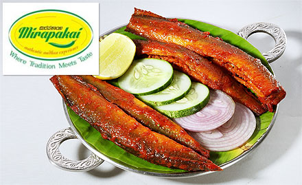Mirapakai Koramangala - 20% off on a minimum billing of Rs 800. Have a taste of authentic Andhra cuisine!