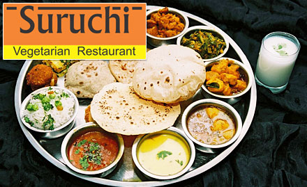 Suruchi Beck Bagan - Enjoy pure vegetarian Rajasthani, Gujarati or Punjabi thali at just Rs 199!